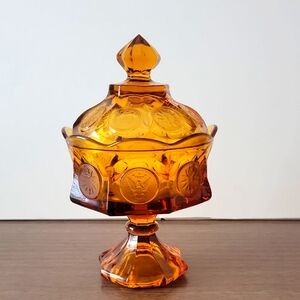Amber Glass Candy Dish
